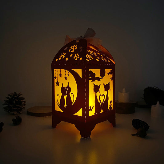 Cat Couple - 3D Paper Lantern File 3  - Cricut File  - VEKTOR KRAFT