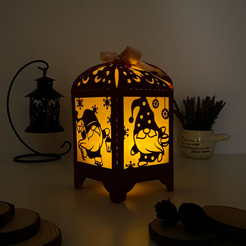 Christmas Gnome - 3D Paper Lantern File 3  - Cricut File  - VEKTOR KRAFT