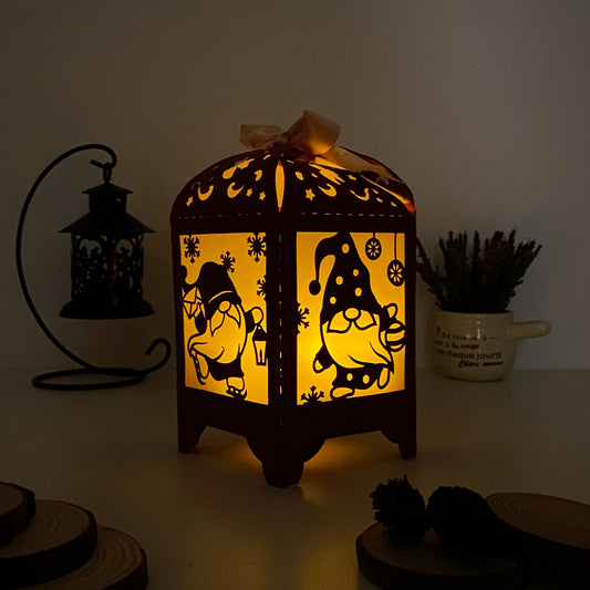 Christmas Gnome - 3D Paper Lantern File 3  - Cricut File  - VEKTOR KRAFT