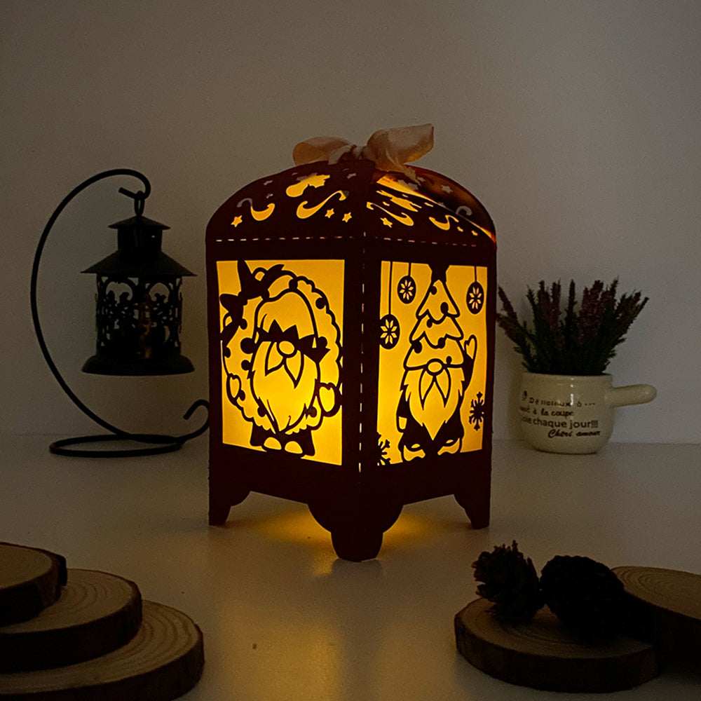 Christmas Gnome - 3D Paper Lantern File 3  - Cricut File  - VEKTOR KRAFT