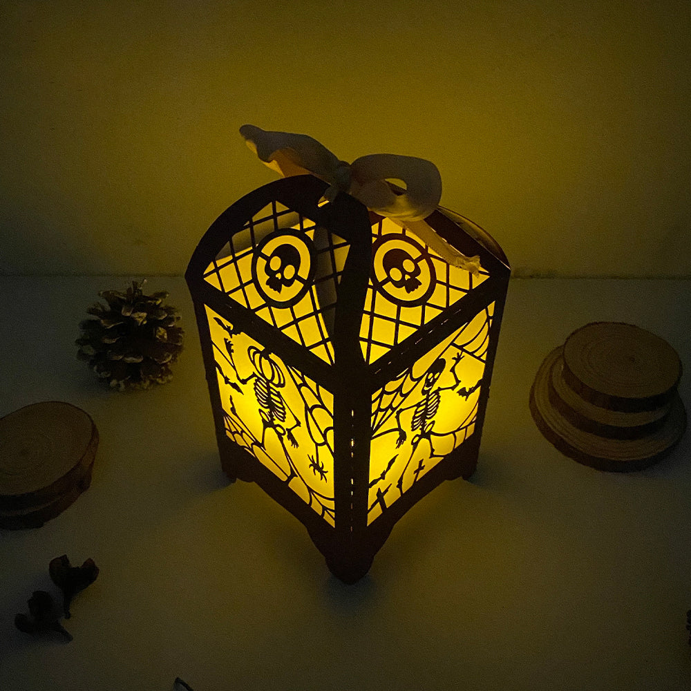 Dancing Skeletons - 3D Paper Lantern File 3  - Cricut File  - VEKTOR KRAFT