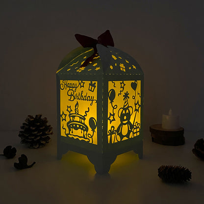 Happy Birthday - 3D Paper Lantern File 3  - Cricut File  - VEKTOR KRAFT
