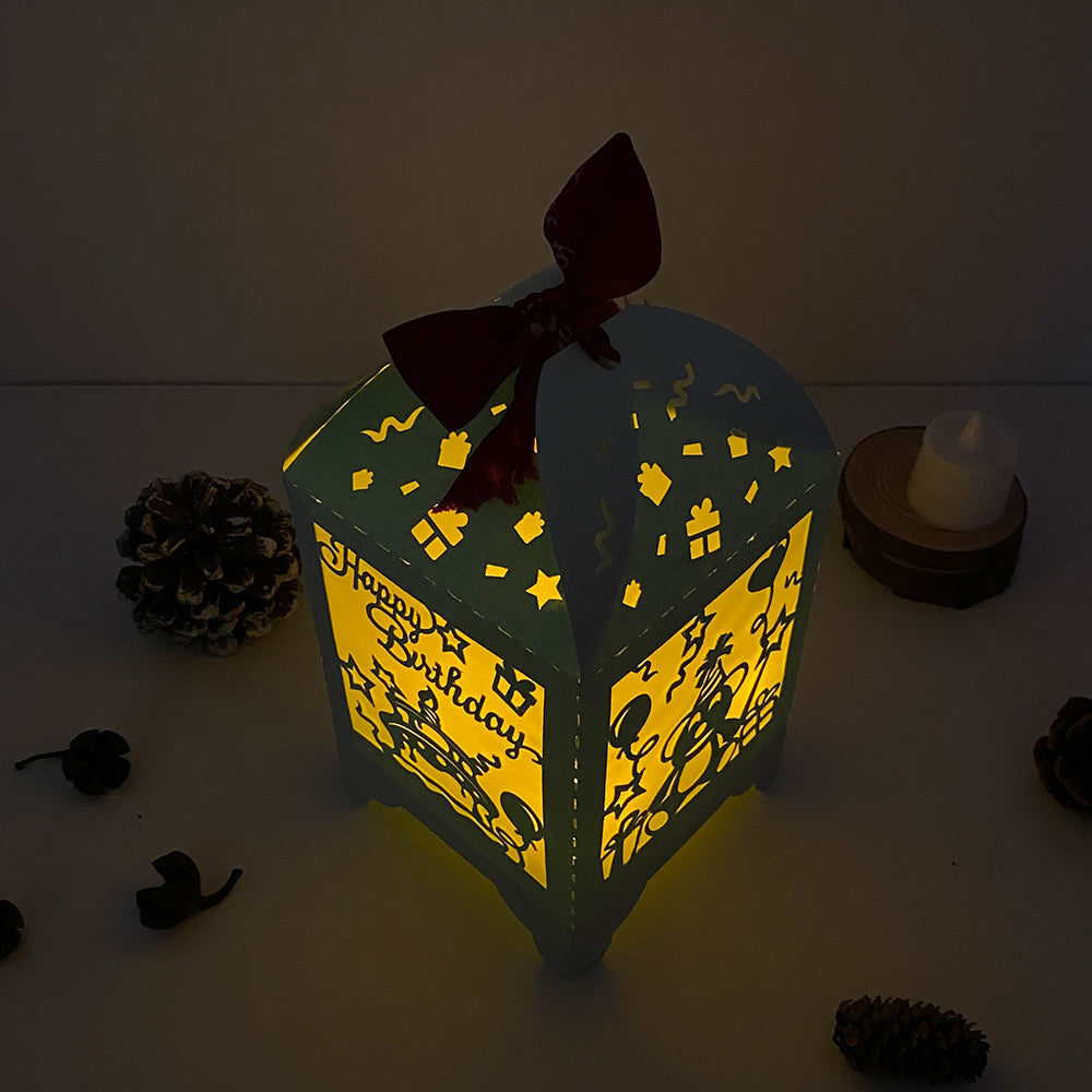Happy Birthday - 3D Paper Lantern File 3  - Cricut File  - VEKTOR KRAFT