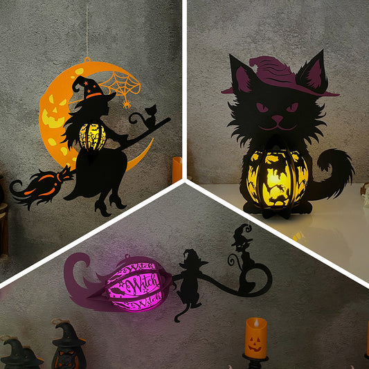 Pack 3 Halloween 1 - 3D Halloween Paper Lantern File - Cricut File  - VEKTOR KRAFT