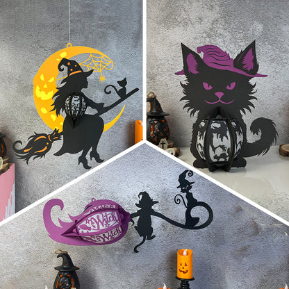 Pack 3 Halloween 1 - 3D Halloween Paper Lantern File - Cricut File  - VEKTOR KRAFT