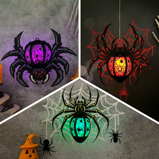 Pack 3 Halloween Spider - 3D Halloween Paper Lantern File - Cricut File  - VEKTOR KRAFT