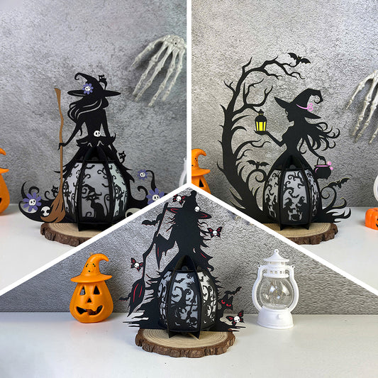 Pack 3 Witch - 3D Halloween Paper Lantern File - Cricut File  - VEKTOR KRAFT