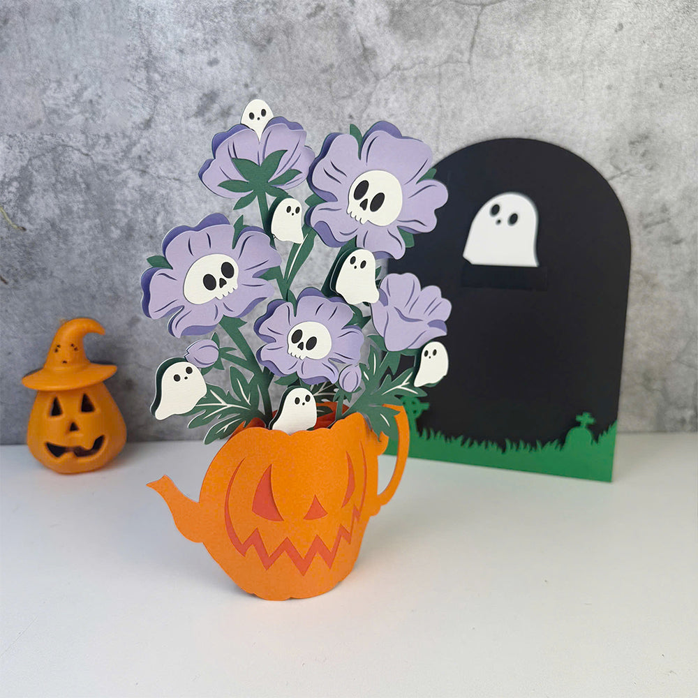 Poppy Ghost – 3D Pop-Up Card SVG File for Cricut & Silhouette