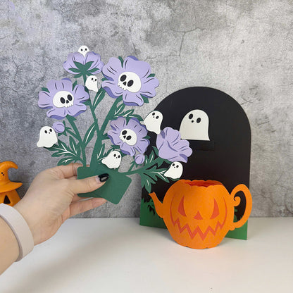Poppy Ghost – 3D Pop-Up Card SVG File for Cricut & Silhouette