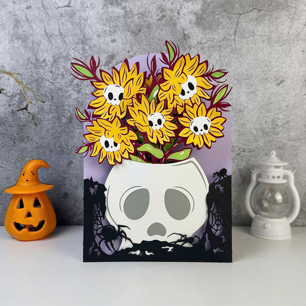 Sunflower Skull – 3D Pop-Up Card SVG File for Cricut & Silhouette