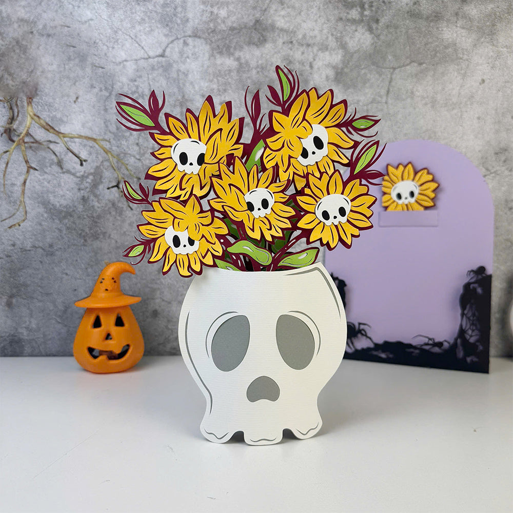 Sunflower Skull – 3D Pop-Up Card SVG File for Cricut & Silhouette
