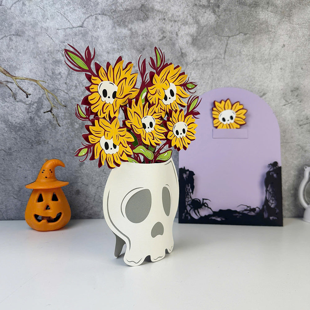 Sunflower Skull – 3D Pop-Up Card SVG File for Cricut & Silhouette