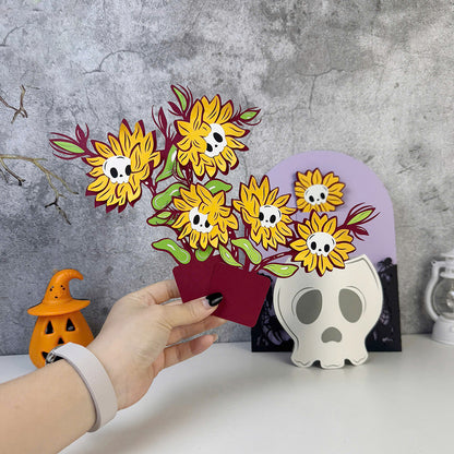 Sunflower Skull – 3D Pop-Up Card SVG File for Cricut & Silhouette