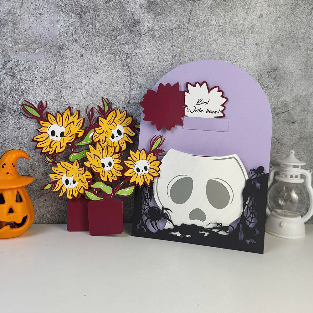 Sunflower Skull – 3D Pop-Up Card SVG File for Cricut & Silhouette
