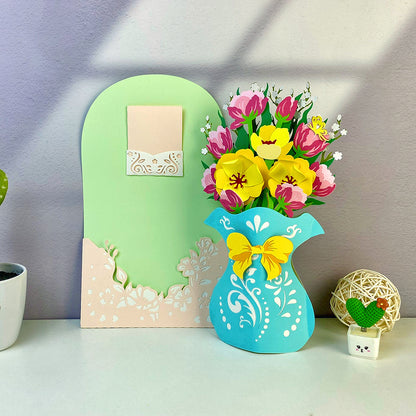 Flower Vase 2 – 3D Pop-Up Card SVG File for Cricut & Silhouette