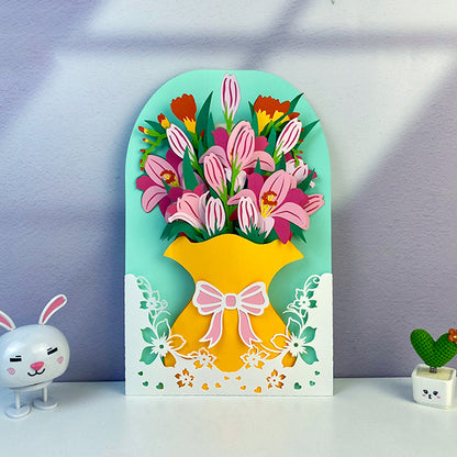 Flower Vase – 3D Pop-Up Card SVG File for Cricut & Silhouette