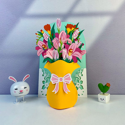 Flower Vase – 3D Pop-Up Card SVG File for Cricut & Silhouette