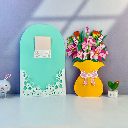 Flower Vase – 3D Pop-Up Card SVG File for Cricut & Silhouette