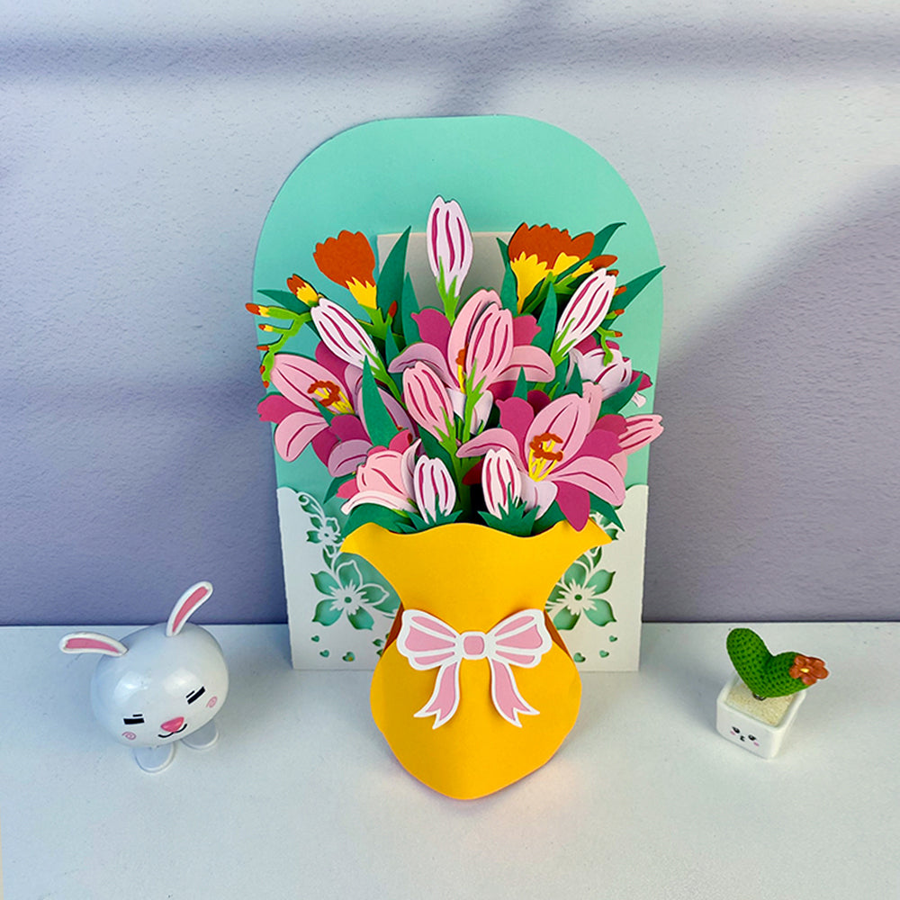 Flower Vase – 3D Pop-Up Card SVG File for Cricut & Silhouette