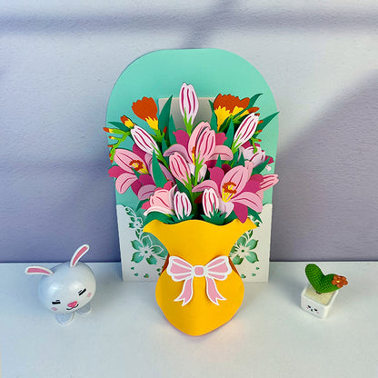 Flower Vase – 3D Pop-Up Card SVG File for Cricut & Silhouette