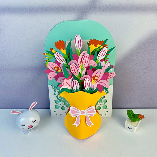 Flower Vase – 3D Pop-Up Card SVG File for Cricut & Silhouette
