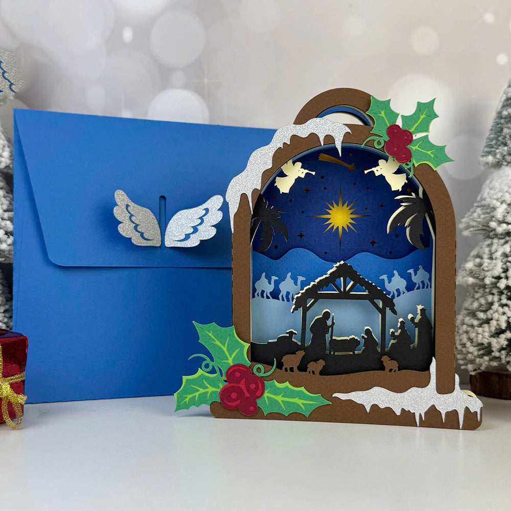 Bell Nativity – 3D Pop-Up Card SVG File for Cricut & Silhouette