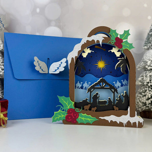 Bell Nativity – 3D Paper Pop-up Card File - Cricut File - VEKTOR KRAFT