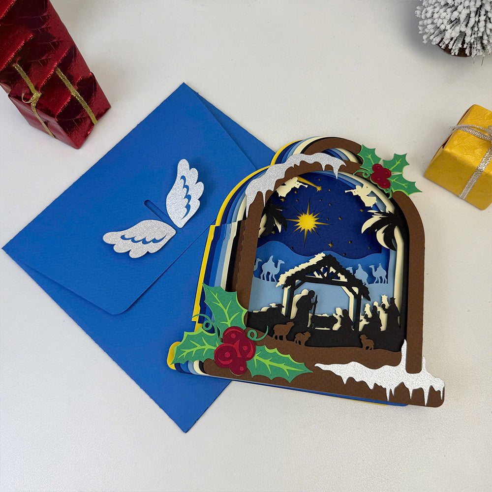 Bell Nativity – 3D Pop-Up Card SVG File for Cricut & Silhouette