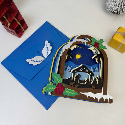 Bell Nativity – 3D Pop-Up Card SVG File for Cricut & Silhouette