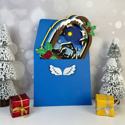 Bell Nativity – 3D Pop-Up Card SVG File for Cricut & Silhouette