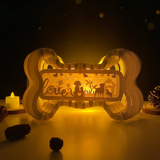 Dog Love Cat – 3D Bone Pop-up Card File - Cricut File - VEKTOR KRAFT