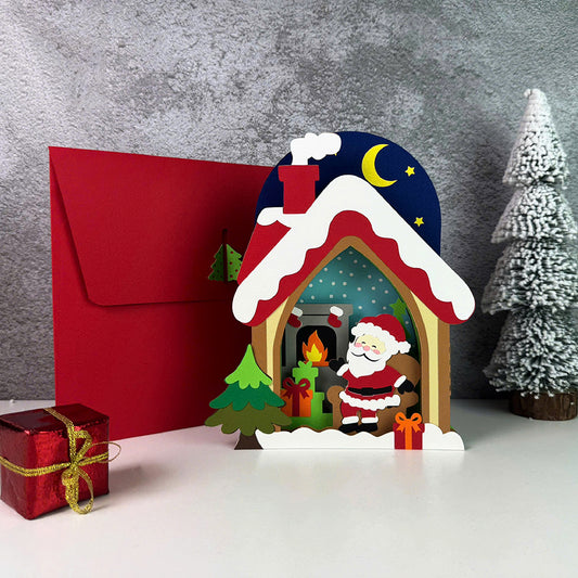 Christmas House – 3D Christmas Paper Pop-up Card File - Cricut File - VEKTOR KRAFT
