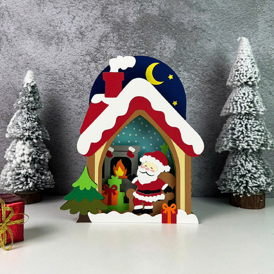 Christmas House – 3D Christmas Paper Pop-up Card File - Cricut File - VEKTOR KRAFT