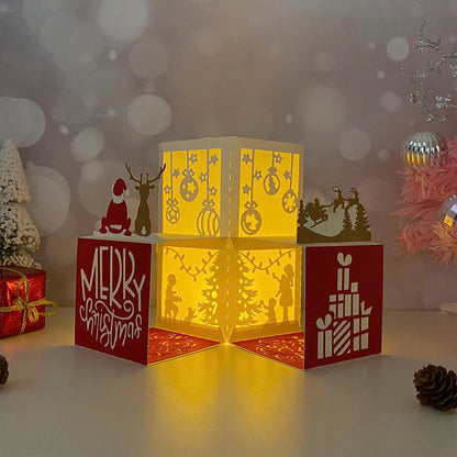 Merry Christmas 2 – 3D Pop-Up Card SVG File for Cricut & Silhouette