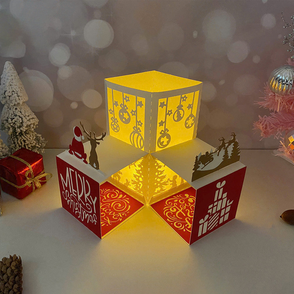 Merry Christmas 2 – 3D Pop-Up Card SVG File for Cricut & Silhouette