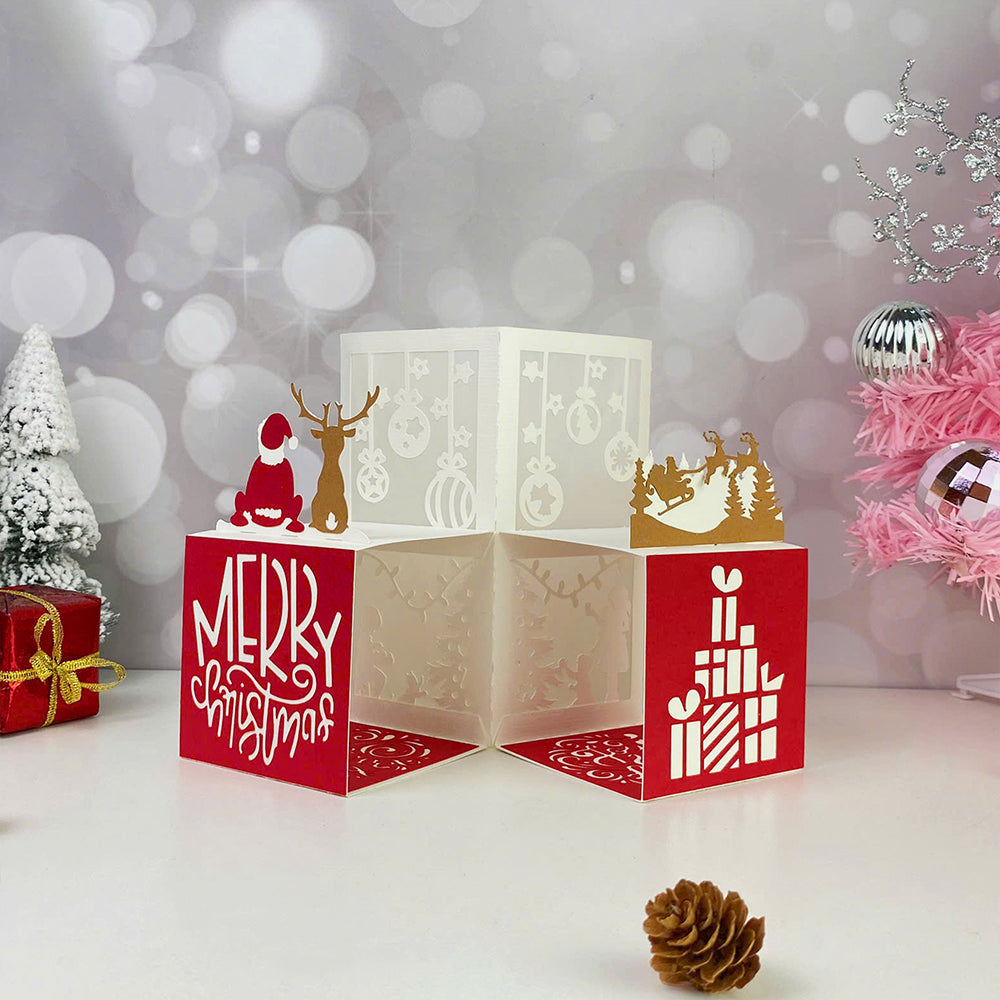 Merry Christmas 2 – 3D Pop-Up Card SVG File for Cricut & Silhouette