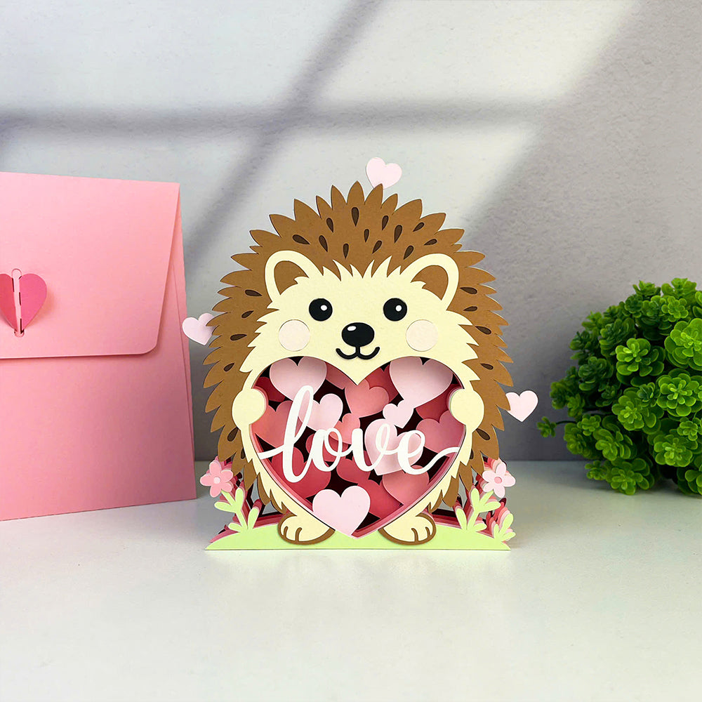 Hedgehog Valentines – 3D Pop-Up Card SVG File for Cricut & Silhouette