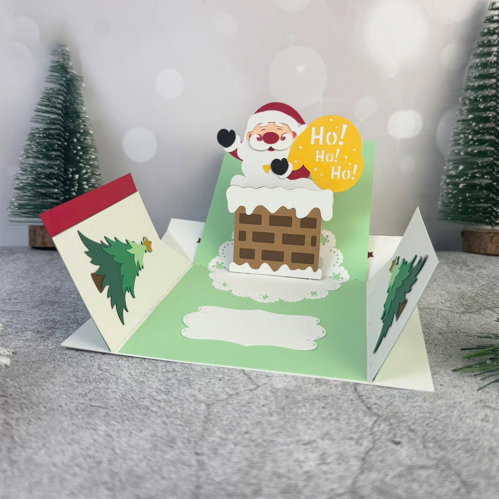 Santa Chimney – 3D Pop-Up Card SVG File for Cricut & Silhouette