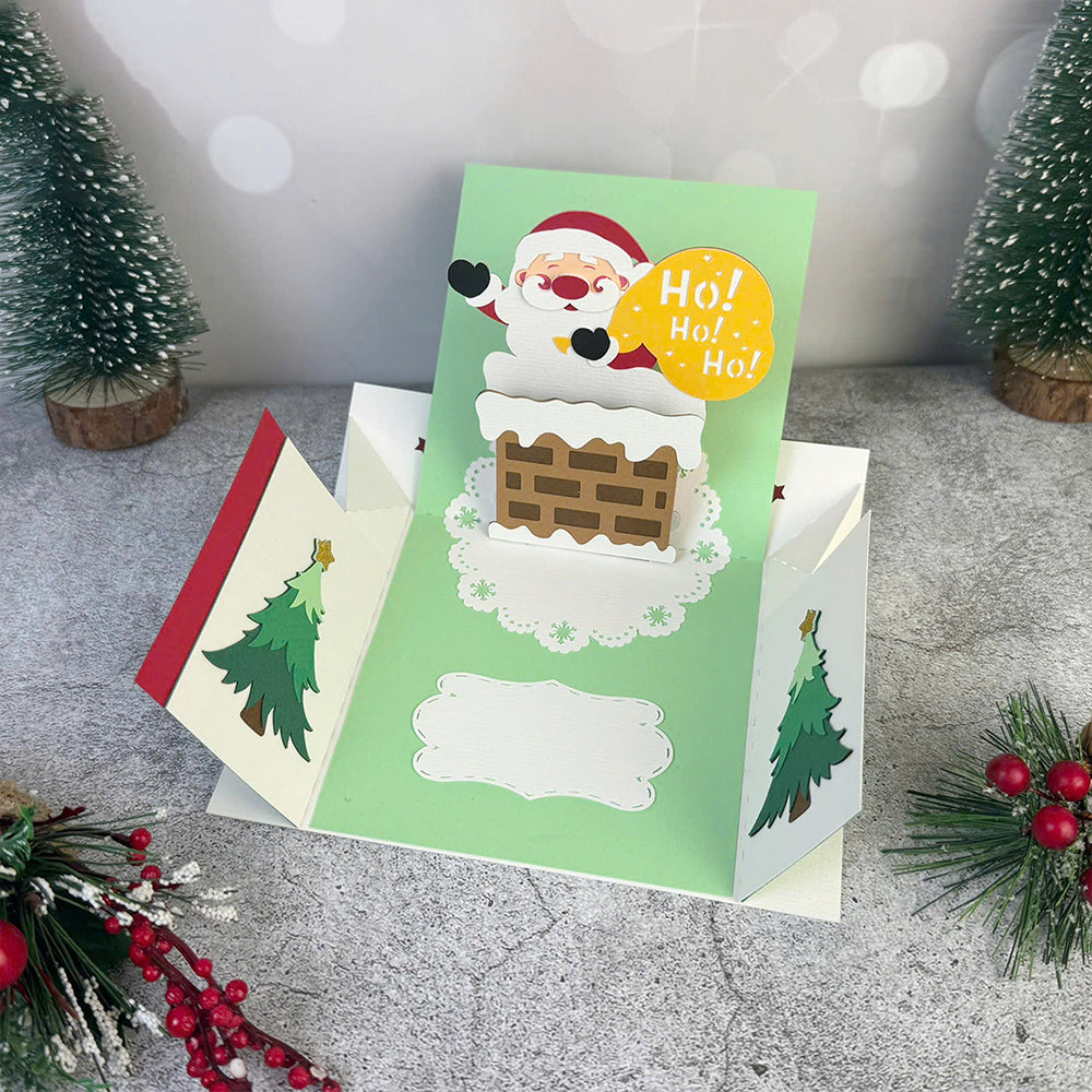 Santa Chimney – 3D Pop-Up Card SVG File for Cricut & Silhouette