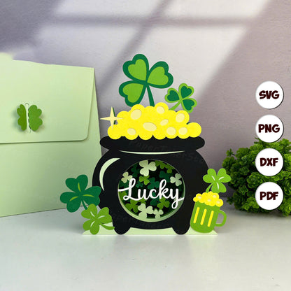 St. Patrick's Day Pot – 3D Pop-Up Card SVG File for Cricut & Silhouette