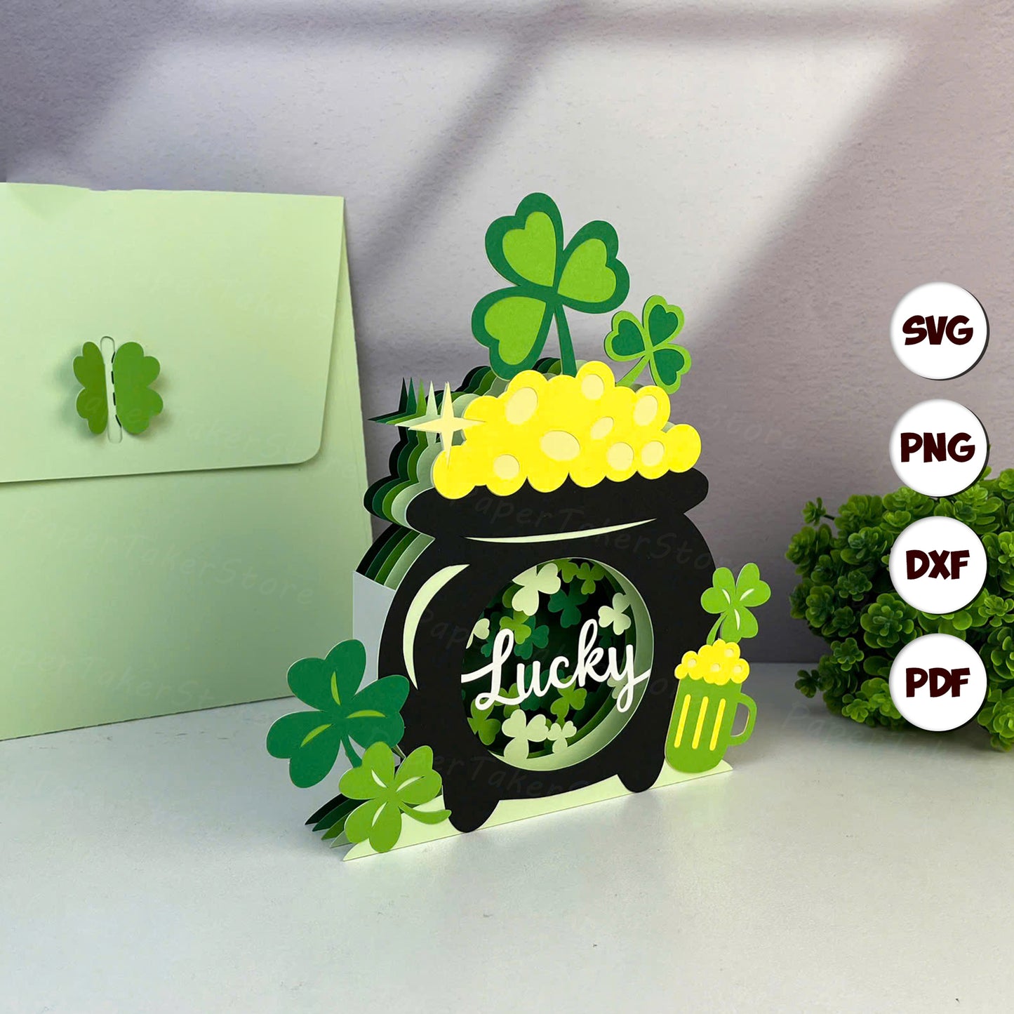 St. Patrick's Day Pot – 3D Pop-Up Card SVG File for Cricut & Silhouette