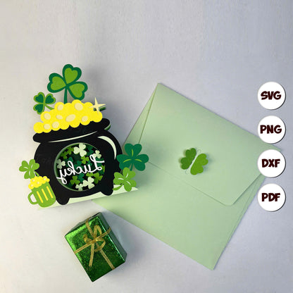 St. Patrick's Day Pot – 3D Pop-Up Card SVG File for Cricut & Silhouette