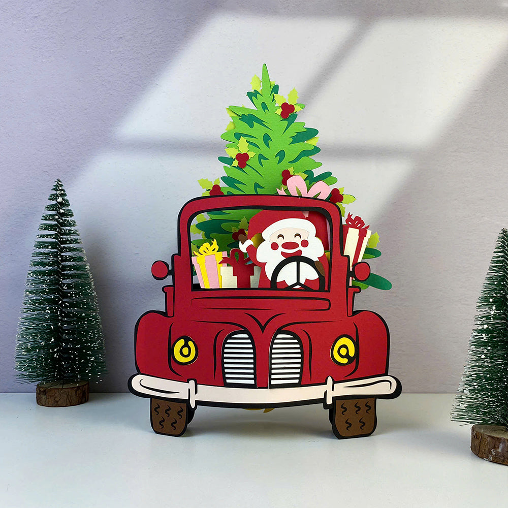Truck Christmas – 3D Pop-Up Card SVG File for Cricut & Silhouette