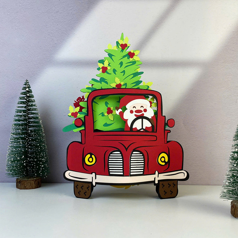 Truck Christmas – 3D Pop-Up Card SVG File for Cricut & Silhouette