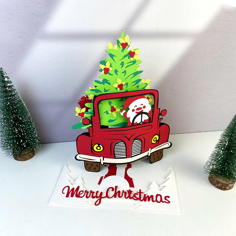 Truck Christmas – 3D Pop-Up Card SVG File for Cricut & Silhouette