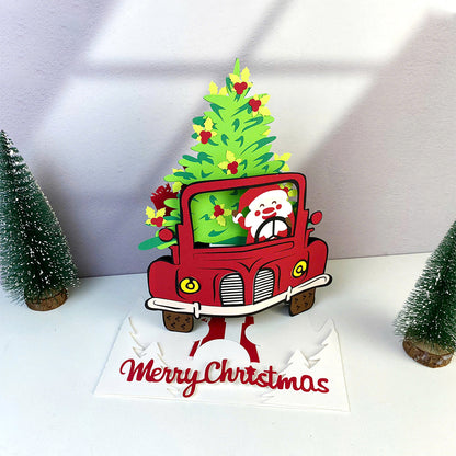 Truck Christmas – 3D Pop-Up Card SVG File for Cricut & Silhouette