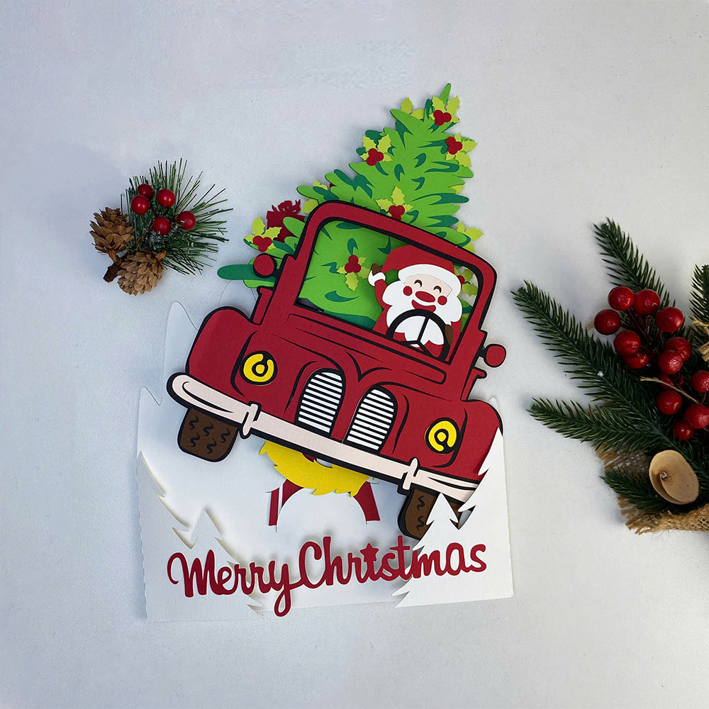 Truck Christmas – 3D Pop-Up Card SVG File for Cricut & Silhouette