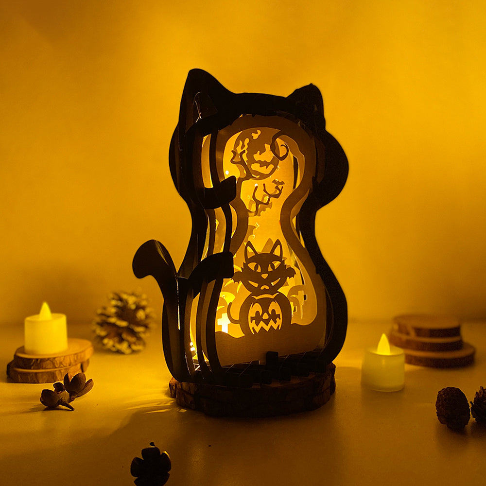 Cat Pumpkin – 3D Pop-Up Card SVG File for Cricut & Silhouette