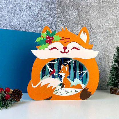Christmas Fox – 3D Pop-Up Card SVG File for Cricut & Silhouette