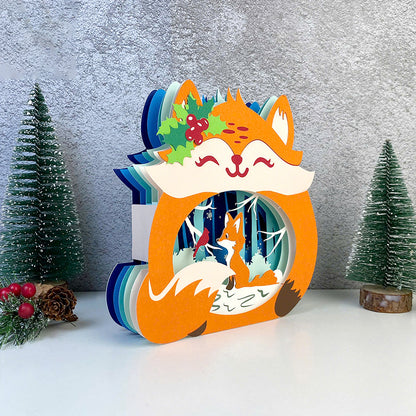 Christmas Fox – 3D Pop-Up Card SVG File for Cricut & Silhouette